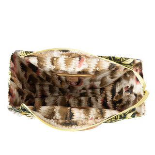 Lovely Florals Weekender Bag in dark green interior
