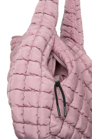 Mauve Quilted Puffer Tote