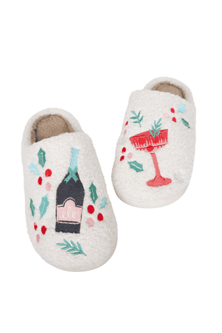Holiday Champagne, Coupes & Holly Slippers
