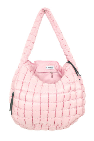 Light Pink Quilted Puffer Tote