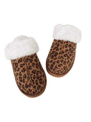 Leopard Print Faux Fur Slippers make a great grad gift