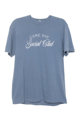 Game Day Social Club Graphic Tee in Blue Jean