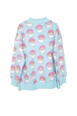 Pink Santa Faces All Over Sweatshirt