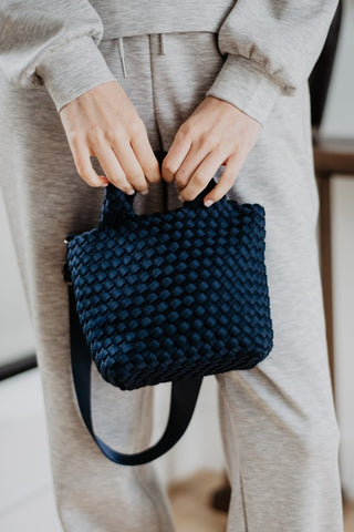 Navy Bucket Tote Bag