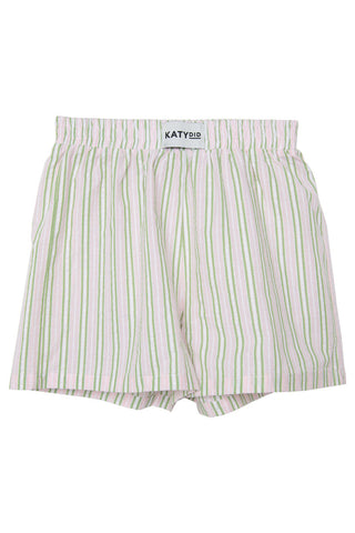 Light Pink and Green Striped Boxer Shorts