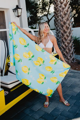 Lemons Quick Dry Beach Towel is perfect for pool or beach