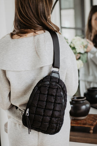 Black Quilted Sling Bag