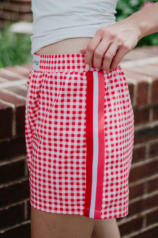Red Plaid Women's Boxer Shorts