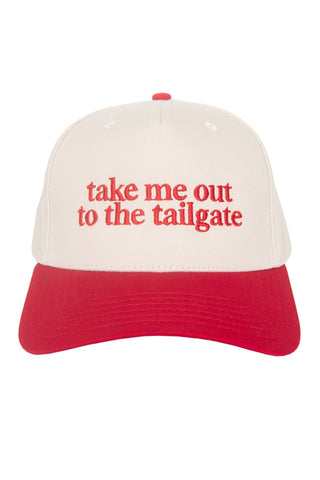 Take Me Out to The Tailgate Two-Toned Hat - Red and White