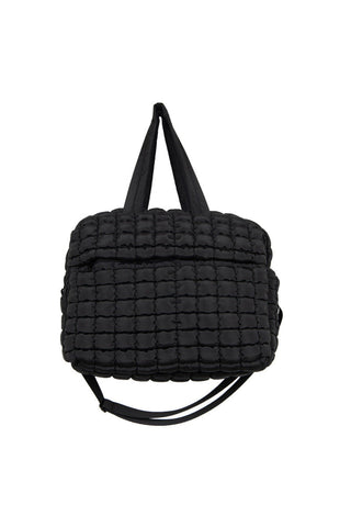 Black Quilted Weekender Bag