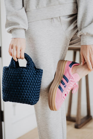 Navy Bucket Tote Bag