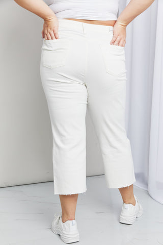 Judy Blue Full Size Button-Fly Raw Hem Cropped Jeans