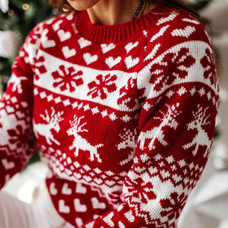 Christmas Raglan Sleeve Sweater in white