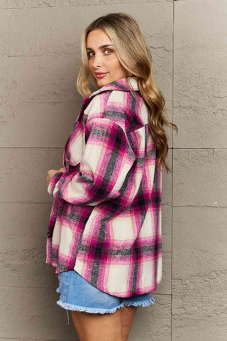By The Fireplace Oversized Plaid Shacket