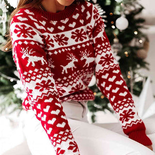 Christmas Raglan Sleeve Sweater in white