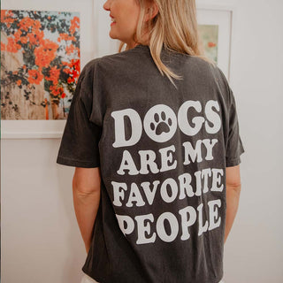 Dogs Are My Favorite People T-Shirt in Pepper gray