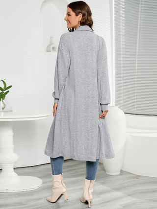 Open Front Long Sleeve Duster Cardigan back side view